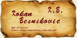 Kokan Besniković vizit kartica